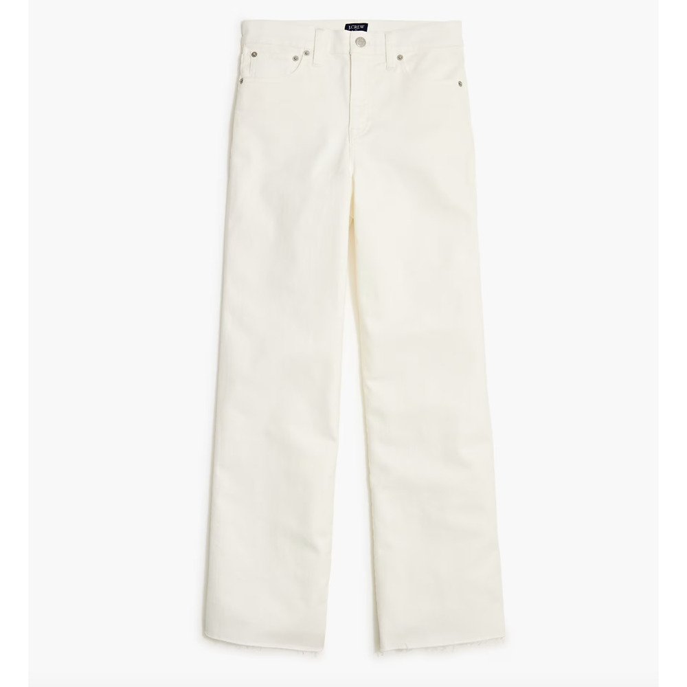 J.Crew Wide Leg Cropped Jean All Day Stretch White Stretch Denim US 34 NWT - Picture 4 of 11
